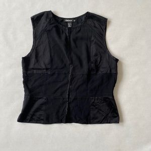 DKNY Black Silk & Cotton Hook Up Tank Top Women's Size 12